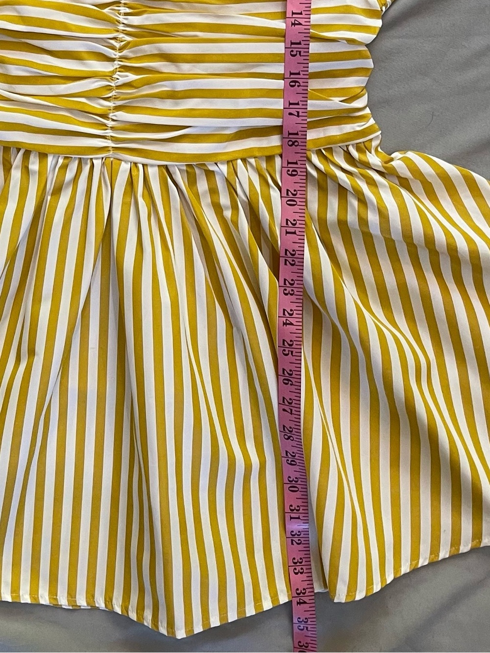 Micas ☀️Yellow & White Striped Halter Mini Dress – NWT - Picture 11 of 16
